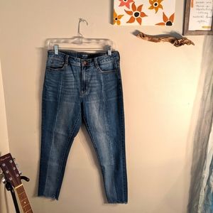 Two toned cropped skinny jeans